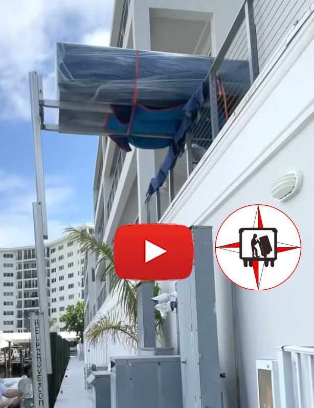 Huge sofa can’t go through the stairs, needs hoisting